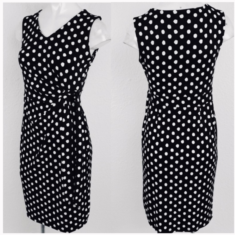 Talbots Black and White Polka Dot Dress Size XL